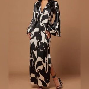 Seoul Satin Kaftan Maxi Dress - Black/combo Islamic attire Ramadan Eid dress